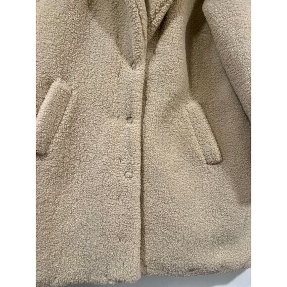 New Look Curves Camel Cozy Teddy Sherpa Long Coat Plus Size 16 Winter Beige - Picture 6 of 7